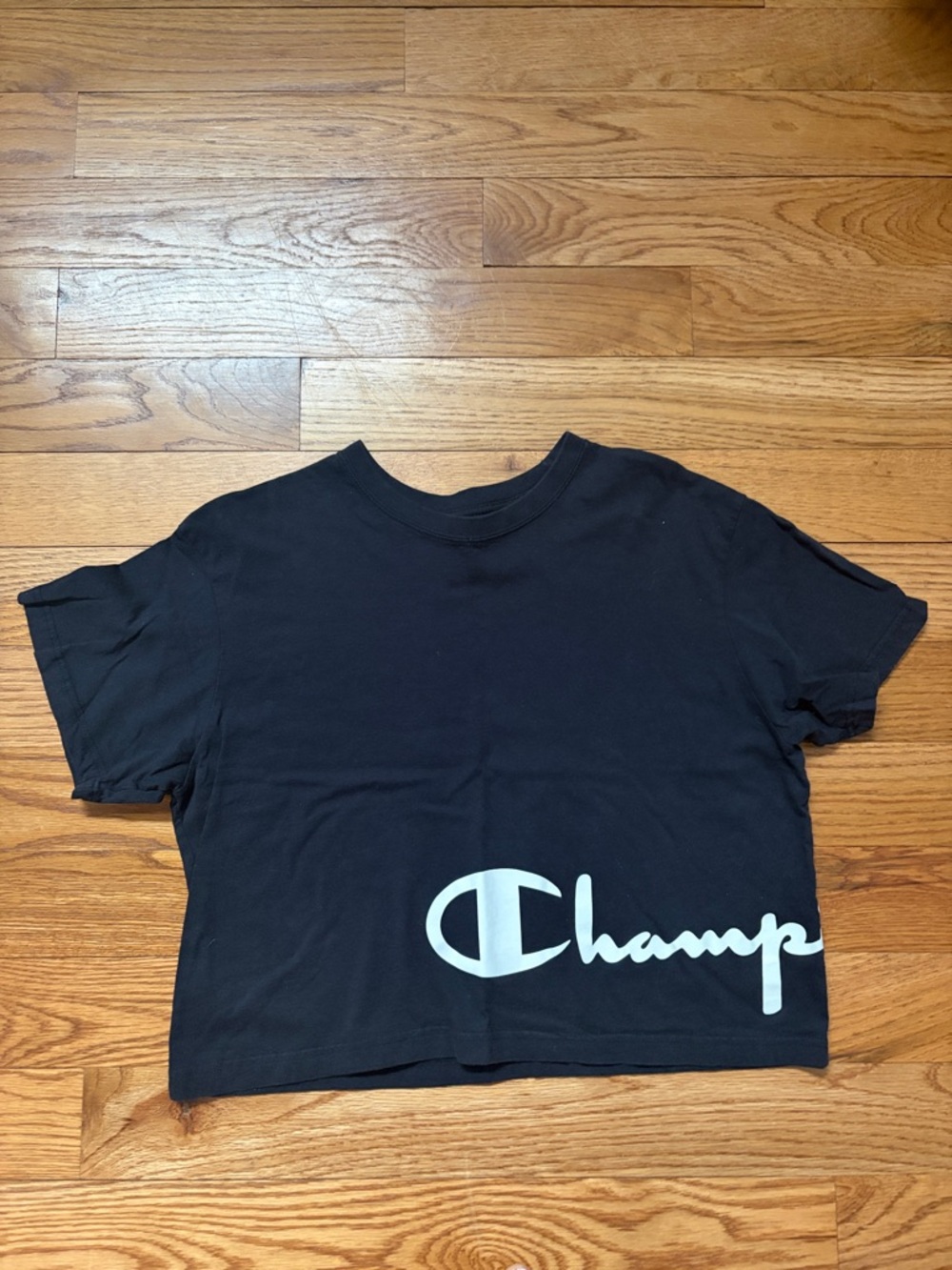 Champion Black Cropped Tee